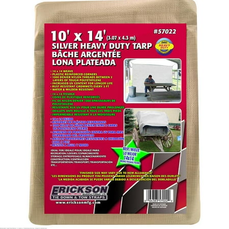 Erickson 10'x14' Silver Heavy Grade Poly Tarp