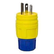 Ericson 1512-PW6P Plug, Perma-Tite, NEMA 5-20, 2 Pole/3 Wire Straight Blade, 20 Amp, 125V, 1 Phase, Safety Yellow