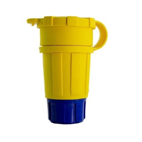 Ericson 2414-CW6P Connector, Perma-Tite, NEMA L7-20R, 2 Pole/3 Wire Locking Blade, 20 Amp, 277V, 1 Phase, Safety Yellow