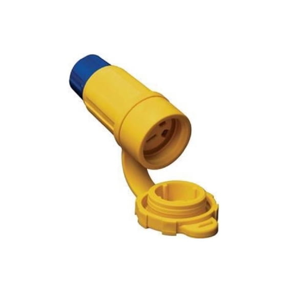 Ericson 2612-CW6P Connector, Perma-Tite, NEMA L6-30R, 2 Pole/3 Wire Locking Blade, 30 Amp, 250V, 1 Phase, Safety Yellow