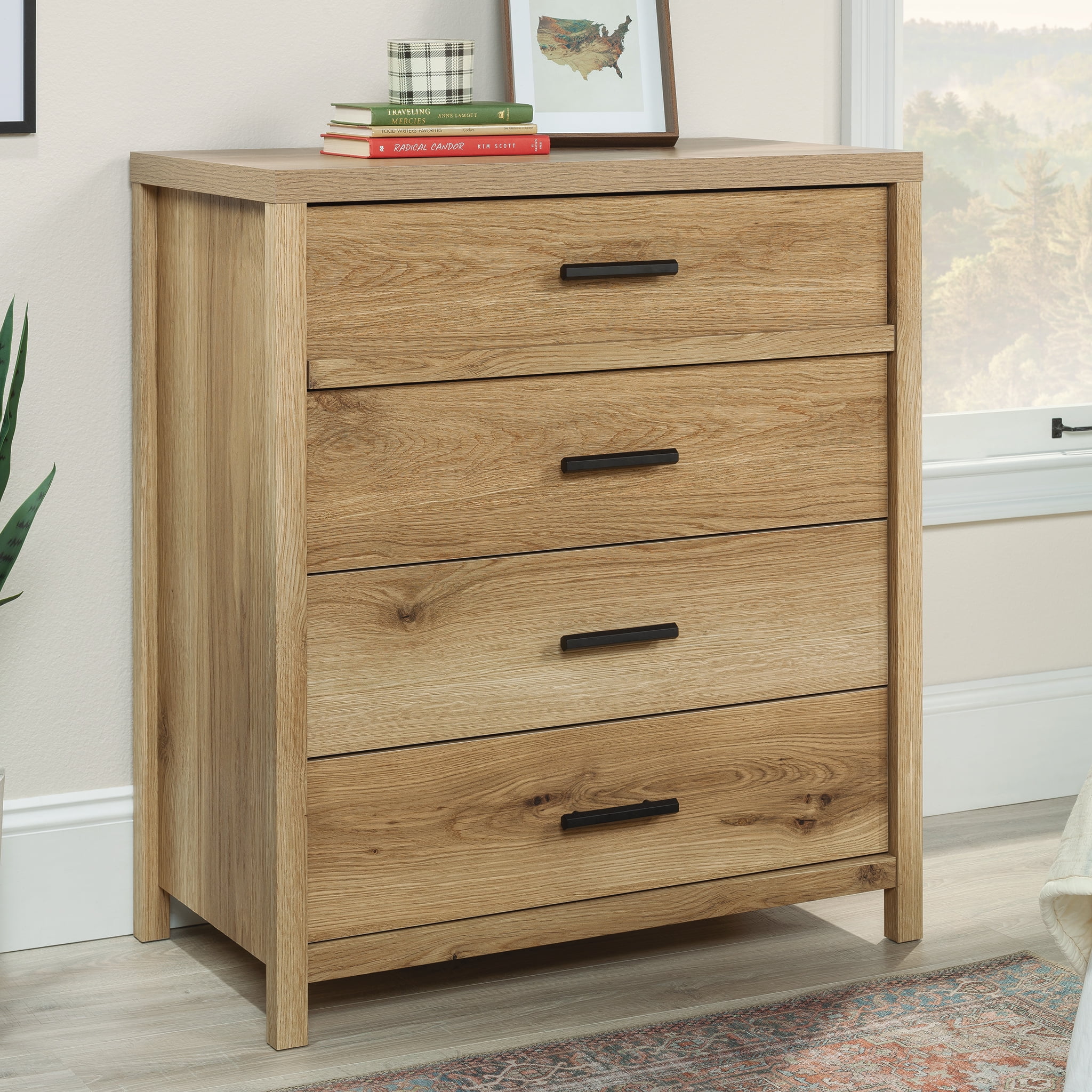 Erie Collection by Sauder 4-Drawer Bedroom Dresser, Timber Oak Finish Erie Collection by Sauder 4-Drawer Bedroom Dresser, Timber Oak Finish