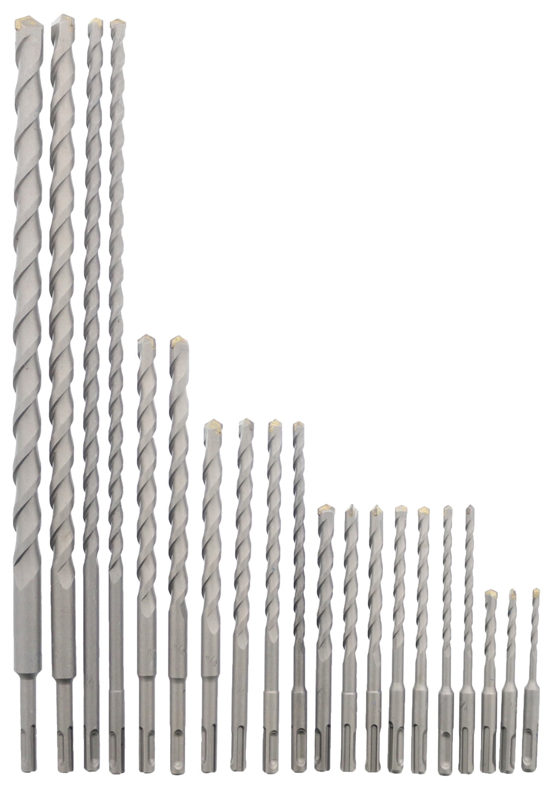 Erie Tools 20 Piece SDS Rotary Hammer Concrete Masonry Carbide Tipped Drill Bit Set fit Milwaukee® Hilti® Bosch®