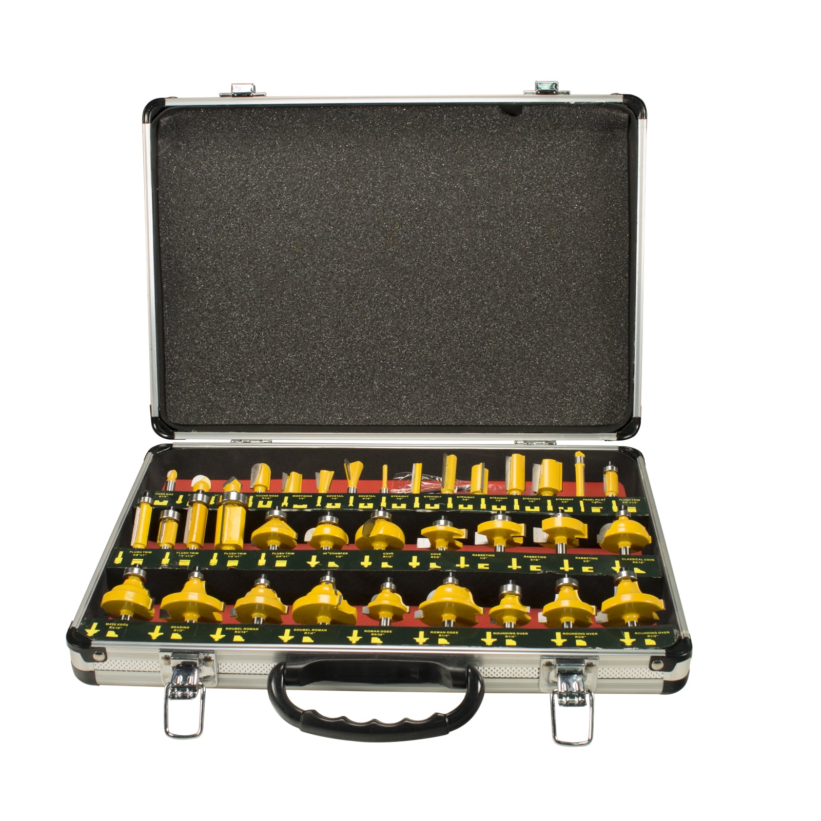 Erie Tools 35 PC 1/4" Shank Router Bit Set with Tungsten Carbide Tips