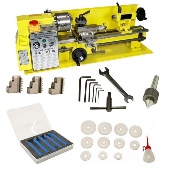 Erie Tools Mini Bench Top Lathe Cutter Kit and Double Bearing Rolling Center