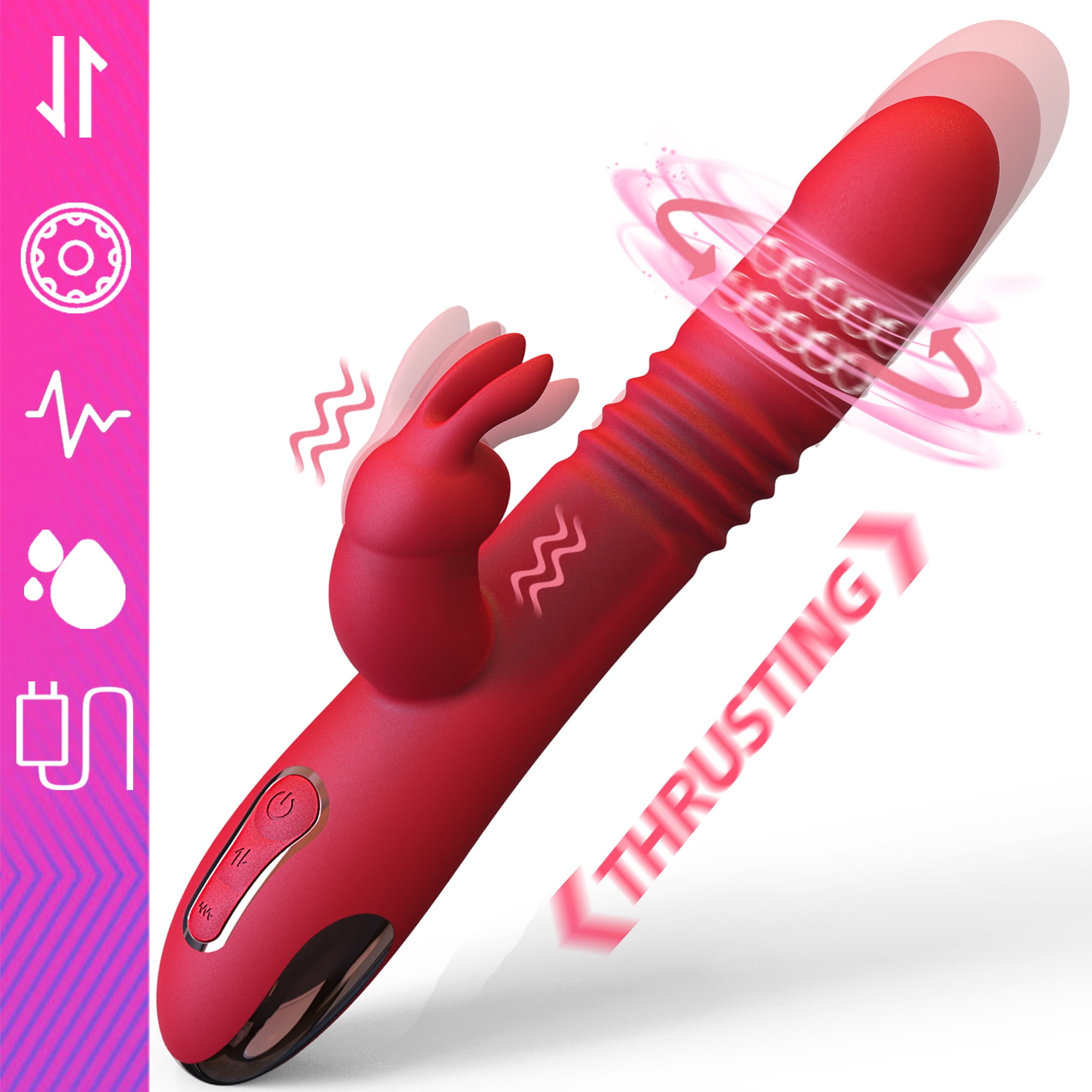 Erifxes Sex Toys Thrusting Rabbit Vibrator for Women, Rotating Sex Toy with Beads,Triple Stimulating Adult Toy, Clitoral G-spot Stimulator Massager for Women Pleasure Couples Sexual Games Porn Photo