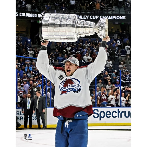 Erik Johnson Colorado Avalanche Unsigned 2022 Stanley Cup Champions Raising Cup Photograph