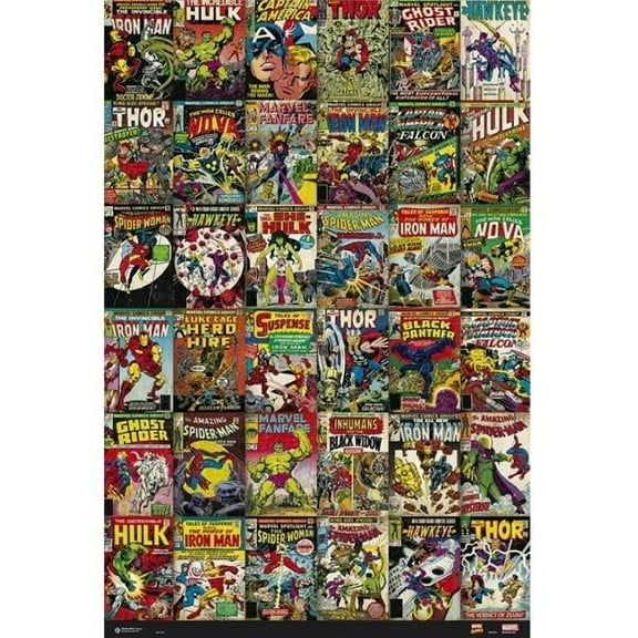 Erik Posters Marvel Comic Book Covers Poster Print, 24 x 36