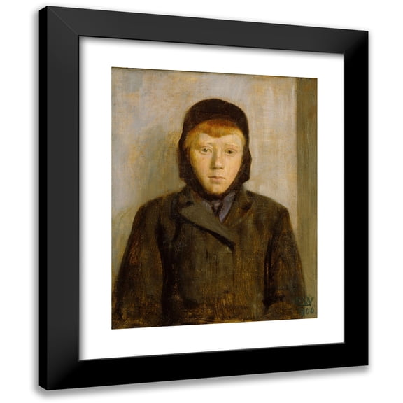 Erik Werenskiold 15x18 Black Modern Framed Museum Art Print Titled - Young, Red -Haired Boy (1906)
