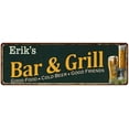thumbnail image 1 of Erik's Bar and Grill Sign Man Cave Decor 8x24 Gift 108240055061, 1 of 1