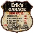 thumbnail image 1 of Erik's Garage Shop Rates Sign Gift 8x12 Metal Sign 211110019234, 1 of 1