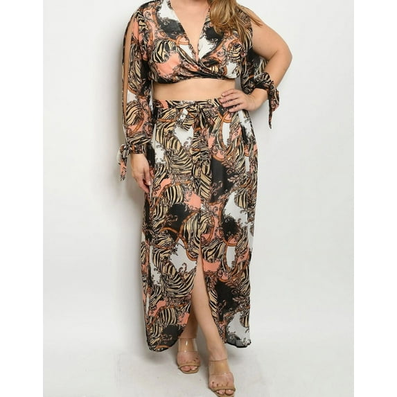 Erika Printed Maxi skirt/Crop top