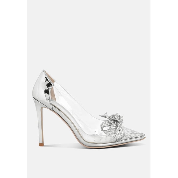 Erika Rhinestones Embellished Clear Pump Shoes