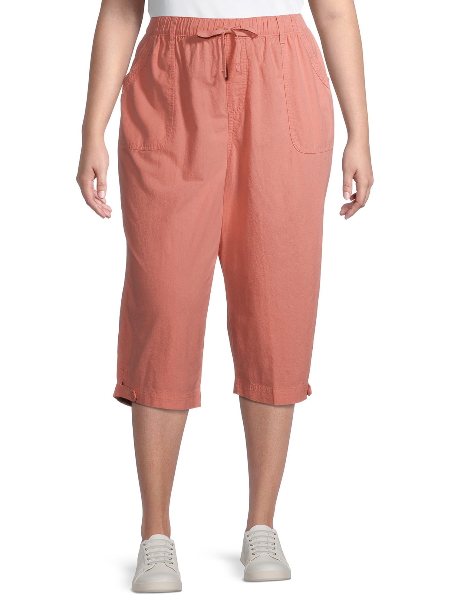 Erika Women s Plus Size Blair Soft Pull On Capris With Snap Hem