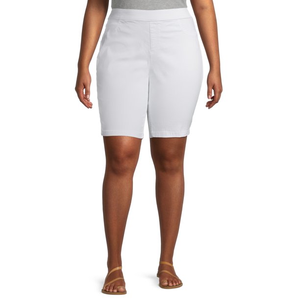 Erika Women's Plus Size Joey Soft Pull On Bermuda Shorts