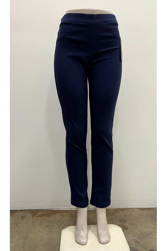 Womens Joey twill pull on stretch back pockets Pants , Navy , S