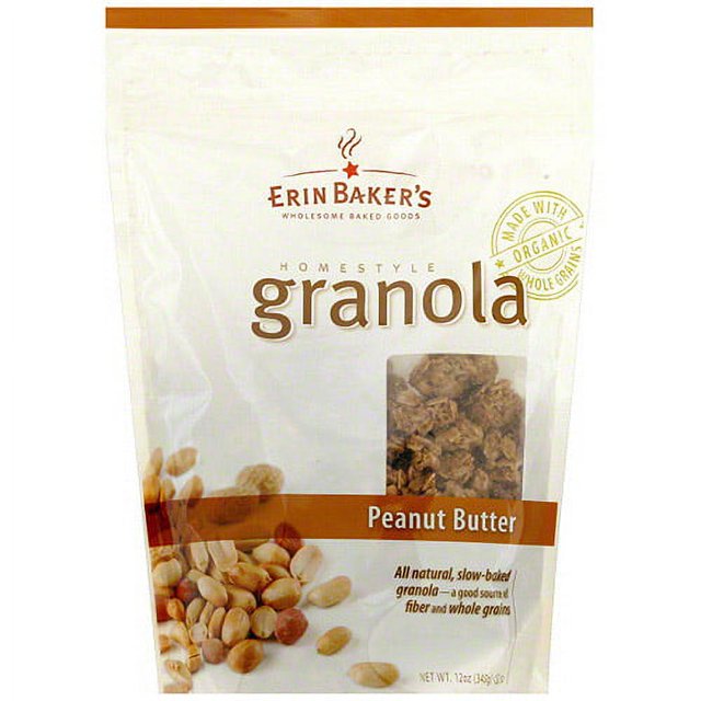 Erin Baker's Homestyle Peanut Butter Granola, 12 oz (Pack of 6
