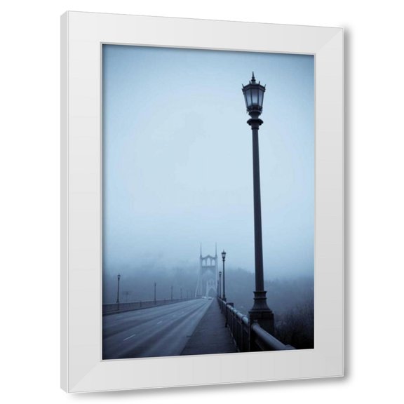 Erin Berzel 11x14 White Modern Wood Framed Wall Art Titled - Light on the Bridge V