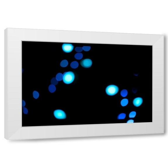 Erin Berzel 14x11 White Modern Wood Framed Wall Art Titled - Blue Bokeh III