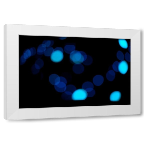 Erin Berzel 14x11 White Modern Wood Framed Wall Art Titled - Blue Bokeh II