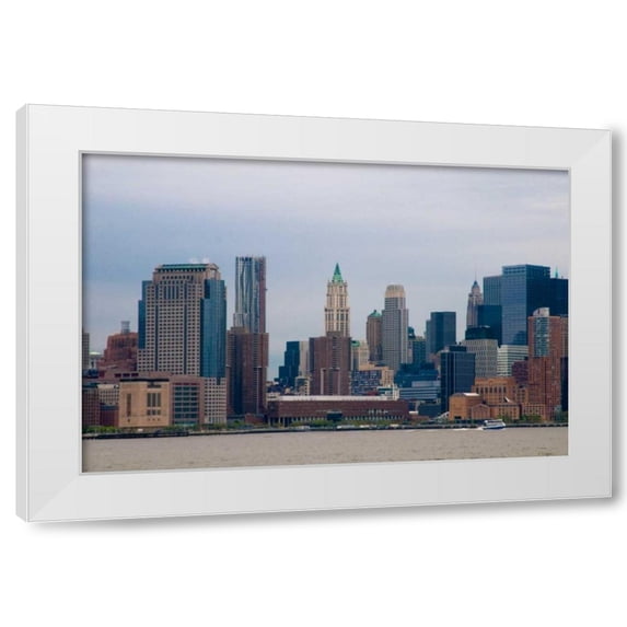 Erin Berzel 14x11 White Modern Wood Framed Wall Art Titled - Manhattan Cityscape II
