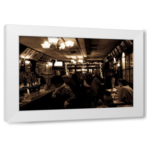 Erin Berzel 14x11 White Modern Wood Framed Wall Art Titled - NYC Piano Bar I