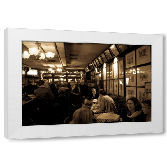 Erin Berzel 18x13 White Modern Wood Framed Wall Art Titled - NYC Piano Bar II