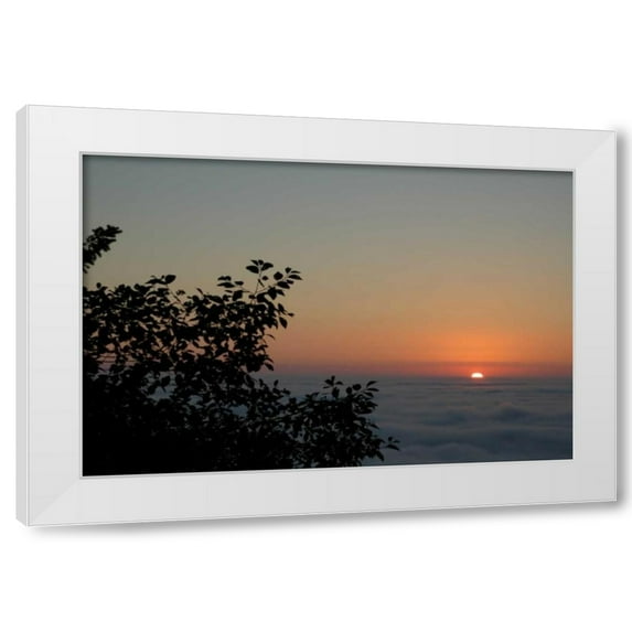 Erin Berzel 18x13 White Modern Wood Framed Wall Art Titled - Sunset Silhouette II