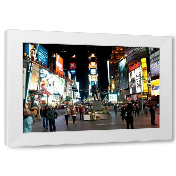 Erin Berzel 32x23 White Modern Wood Framed Wall Art Titled - Times Square I