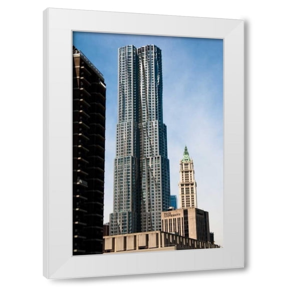 Erin Berzel 4x24 White Modern Wood Framed Wall Art Titled - Beekman Tower