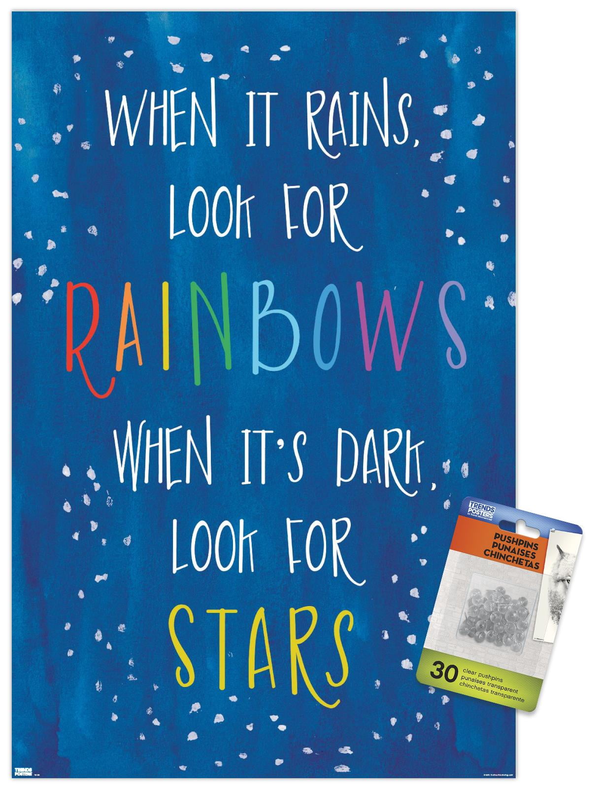 Erin Clark - Rain-Stars Wall Poster with Push Pins, 14.725" x 22.375"