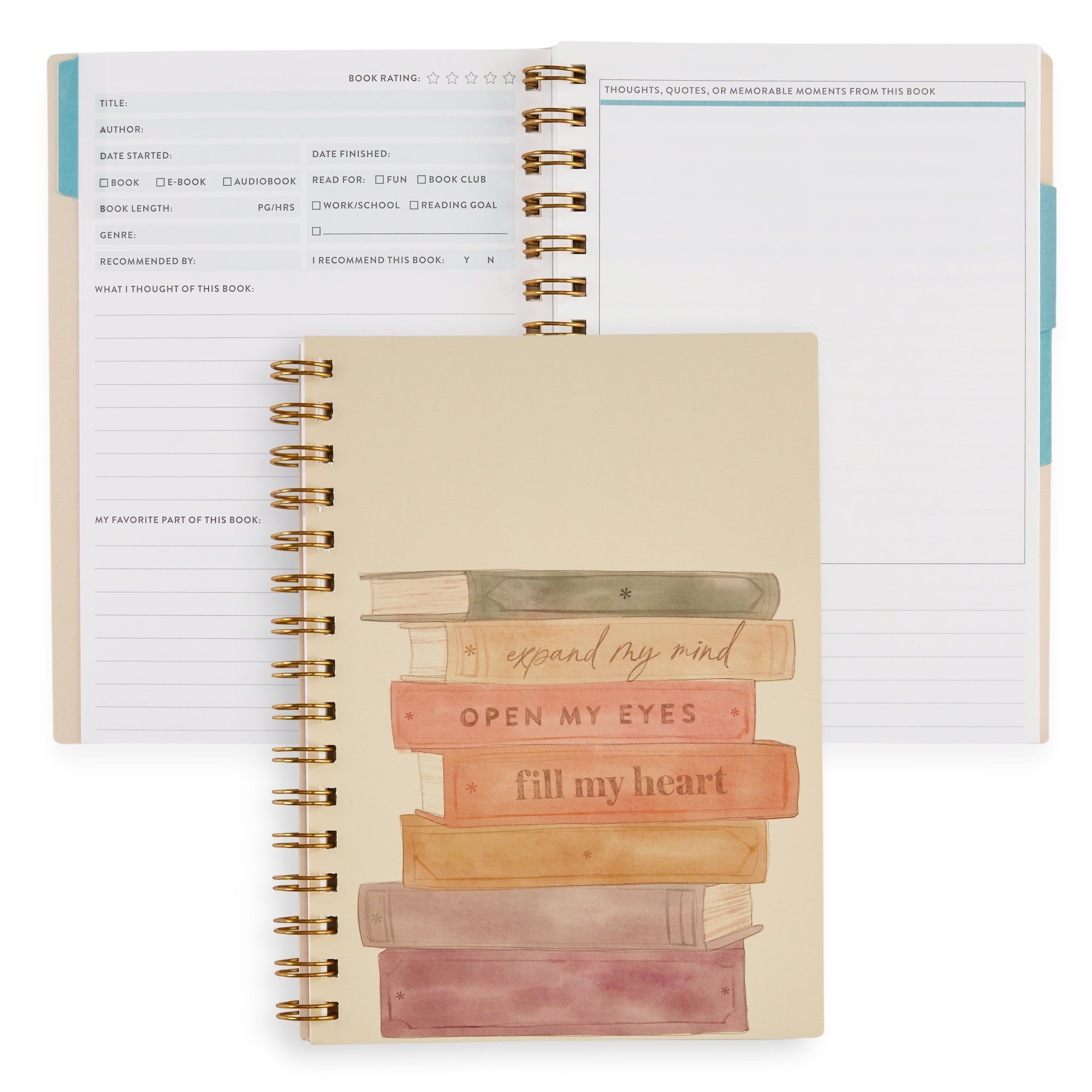 Erin Condren Inspired Collection - A5 Reading Log - Creme Book of Wisdom Cover