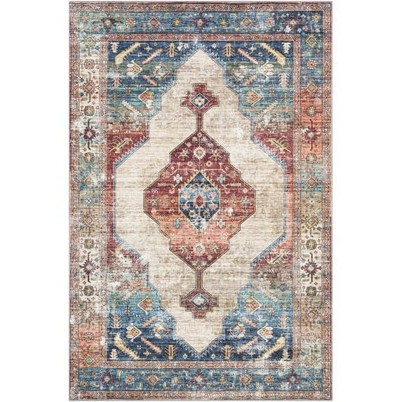 Erin ERN-2304 7'6" x 9'6" Rug Denim/Navy/Aqua/Burgundy/Beige/Tan/Wheat/Taupe