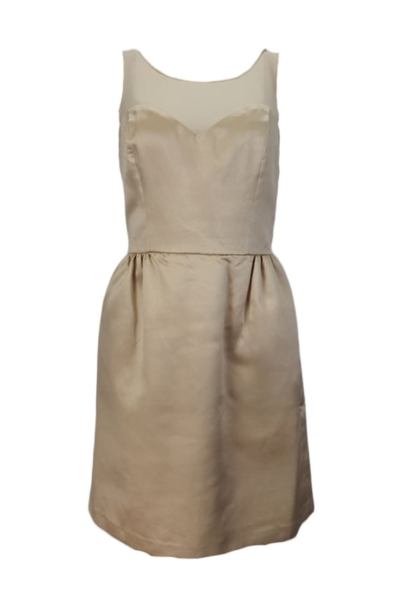 NEW Gold Women's Size 8 Illusion Bow Back Sheath Dress