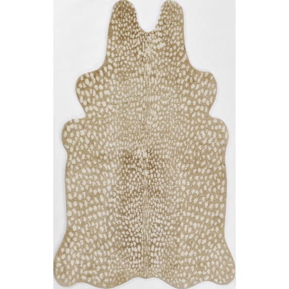 Skyline Decor Erin Gates by Acadia Animal Print Faux Hide Area Rug Beige 5' 3" x 7' 10" Ivory,Brown