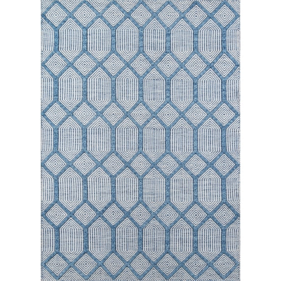 Erin Gates by Momeni Langdon Cambridge Hand Woven WoolBlue Area Rug 8'6" X 11'6"