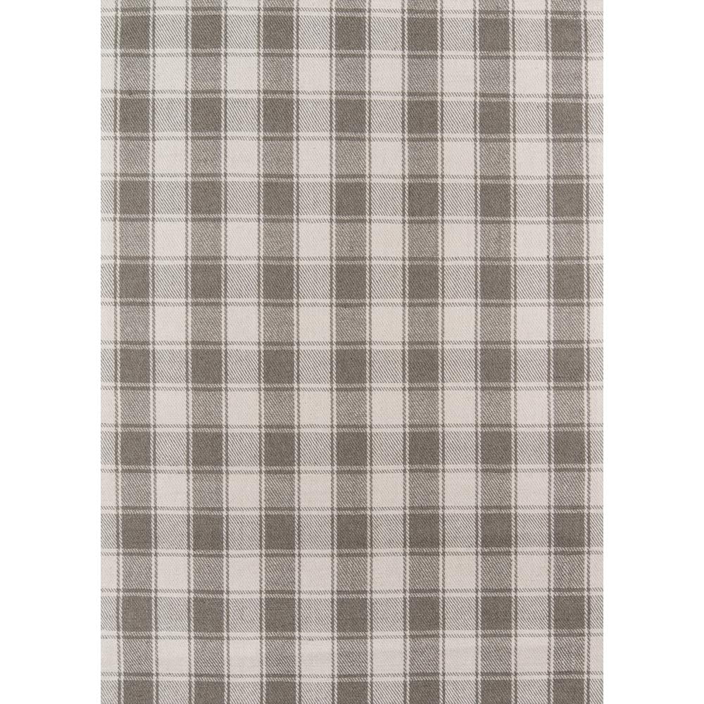 Rustic Gray Tartan Plaid 2'x3' Wool-Cotton Blend Accent Rug