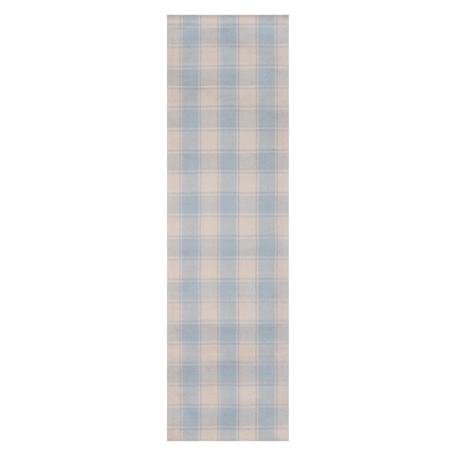 Light Blue Wool Plaid 8' x 10' Area Rug