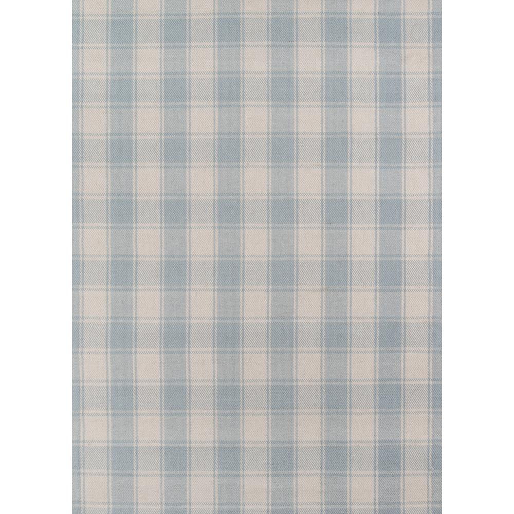 Light Blue Wool Plaid 8' x 10' Area Rug