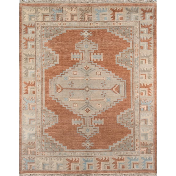 Erin Gates by Momeni Concord Walden Hand Knotted Wool Rust Area Rug 7'9" X 9'9"