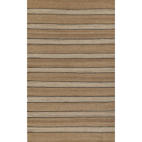 Erin Gates by Chestnut Stripe Blue Hand Woven Wool Area Rug 3' 6" x 5' 6" - Brown - Rectangle