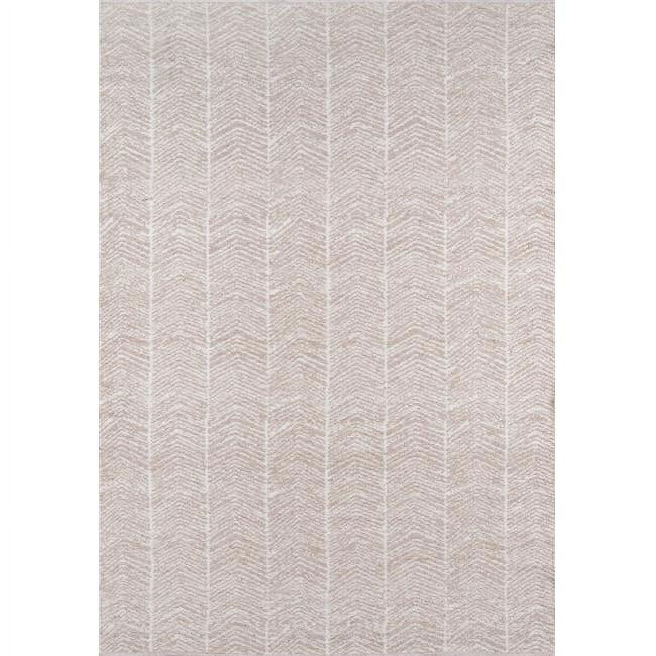 Modern Tribal Chevron Flatweave Rug in Soft Brown, 7'6" x 9'6"