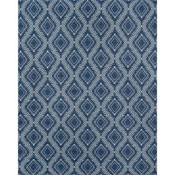 Erin Gates by Easton Pleasant Hand Woven Indoor Outdoor Rug Navy 86 x 116 9 x 12