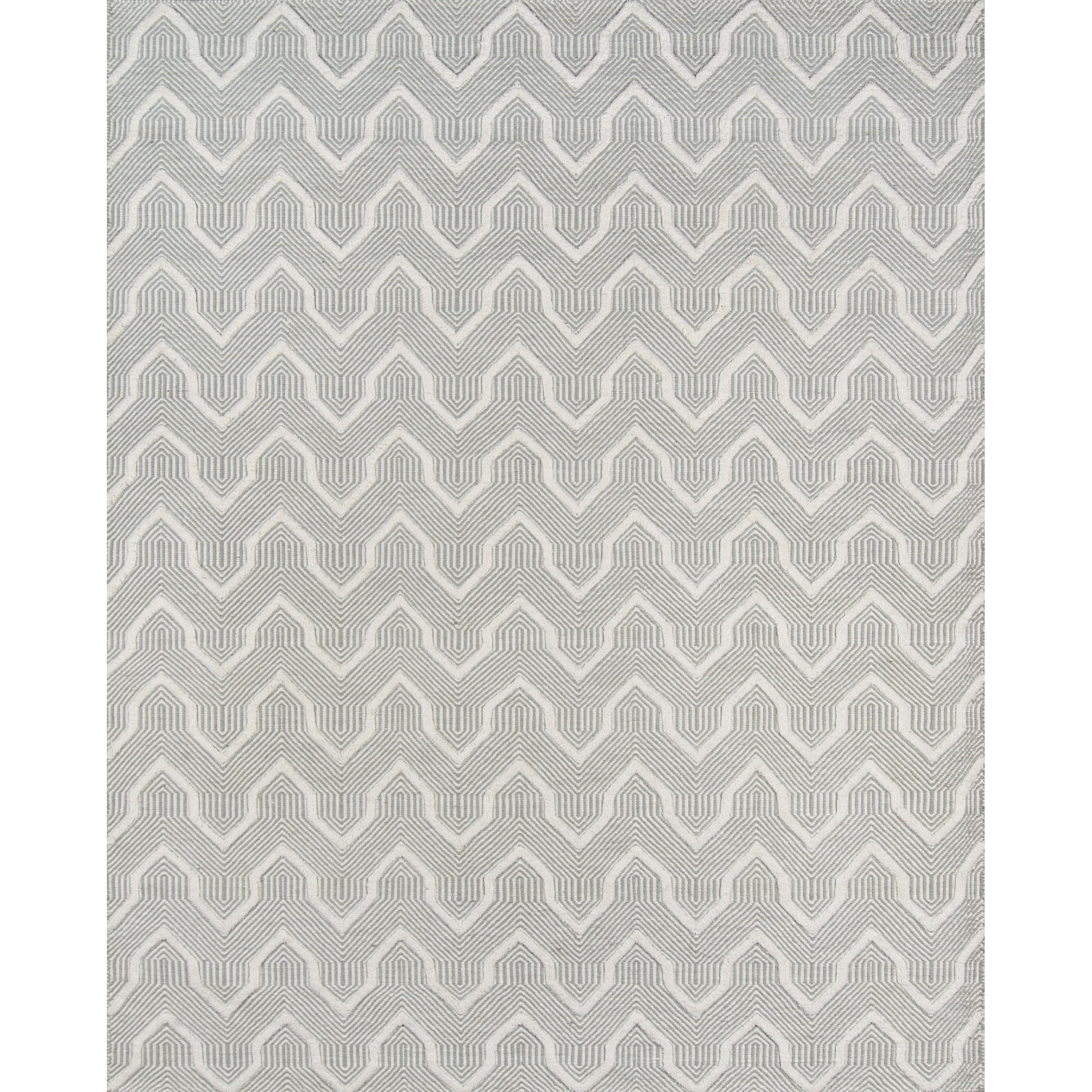 Handmade Geometric Gray Wool Area Rug 5' x 8'