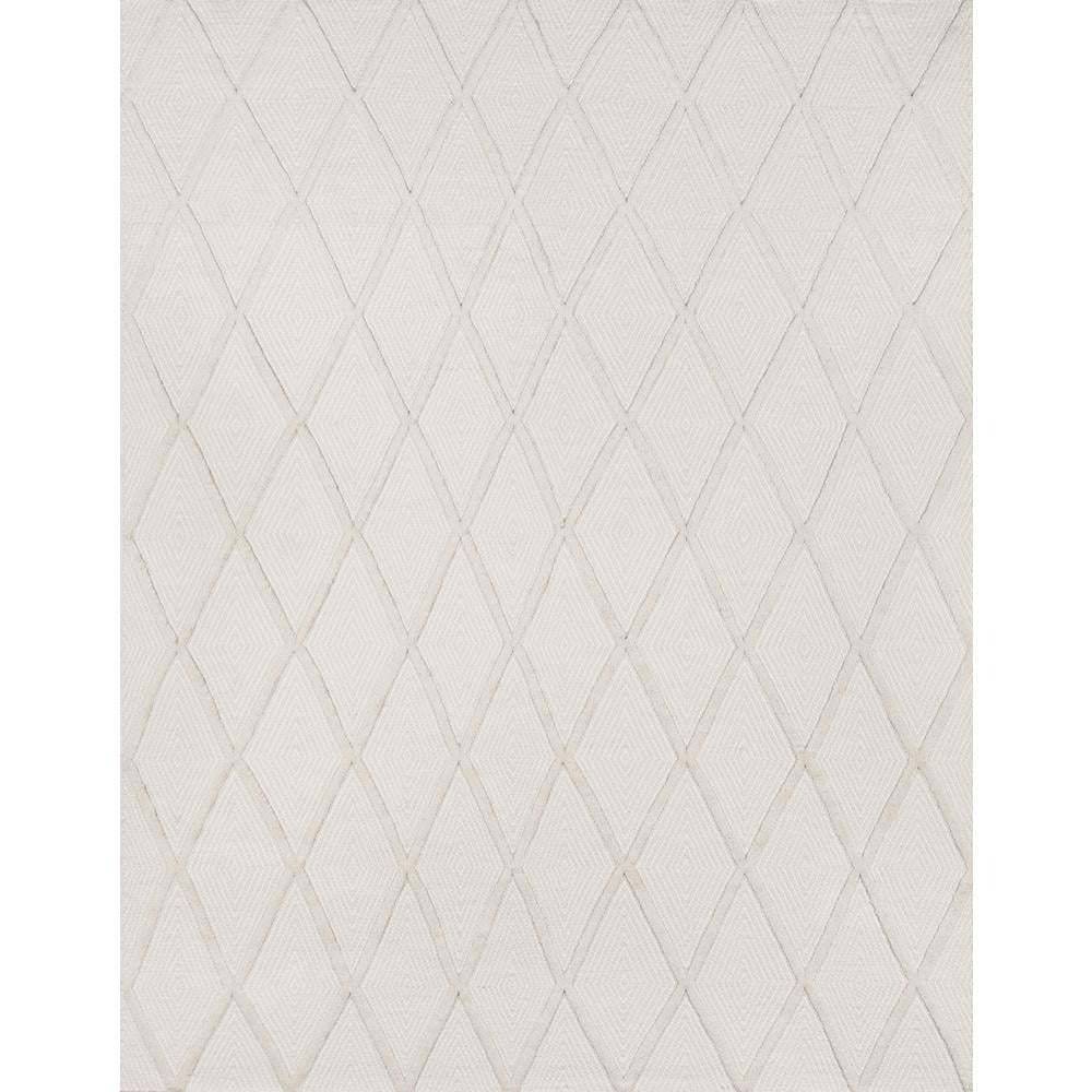 Beige Flatweave Wool Geometric Area Rug 5' x 8'