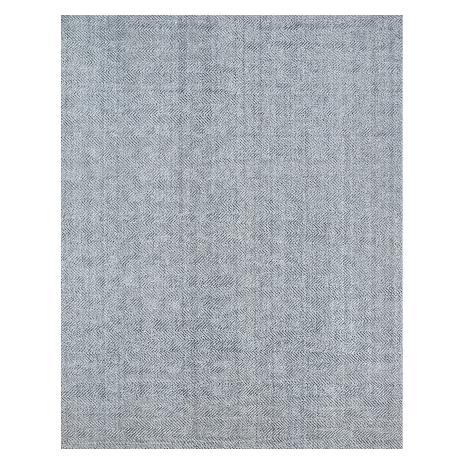 Gray Handwoven Wool and Synthetic Herringbone Area Rug