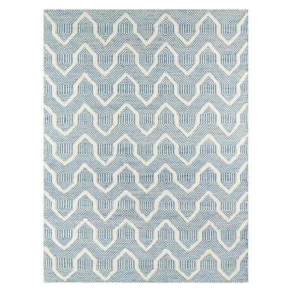 Erin Gates by Momeni Langdon Prince Blue Hand Woven Wool Area Rug 3'9" X 5'9"