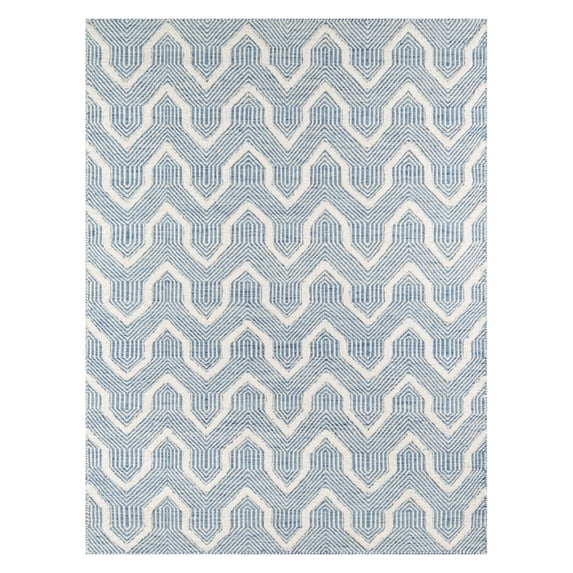 Erin Gates by Momeni Langdon Prince Blue Hand Woven Wool Area Rug 3'9" X 5'9"
