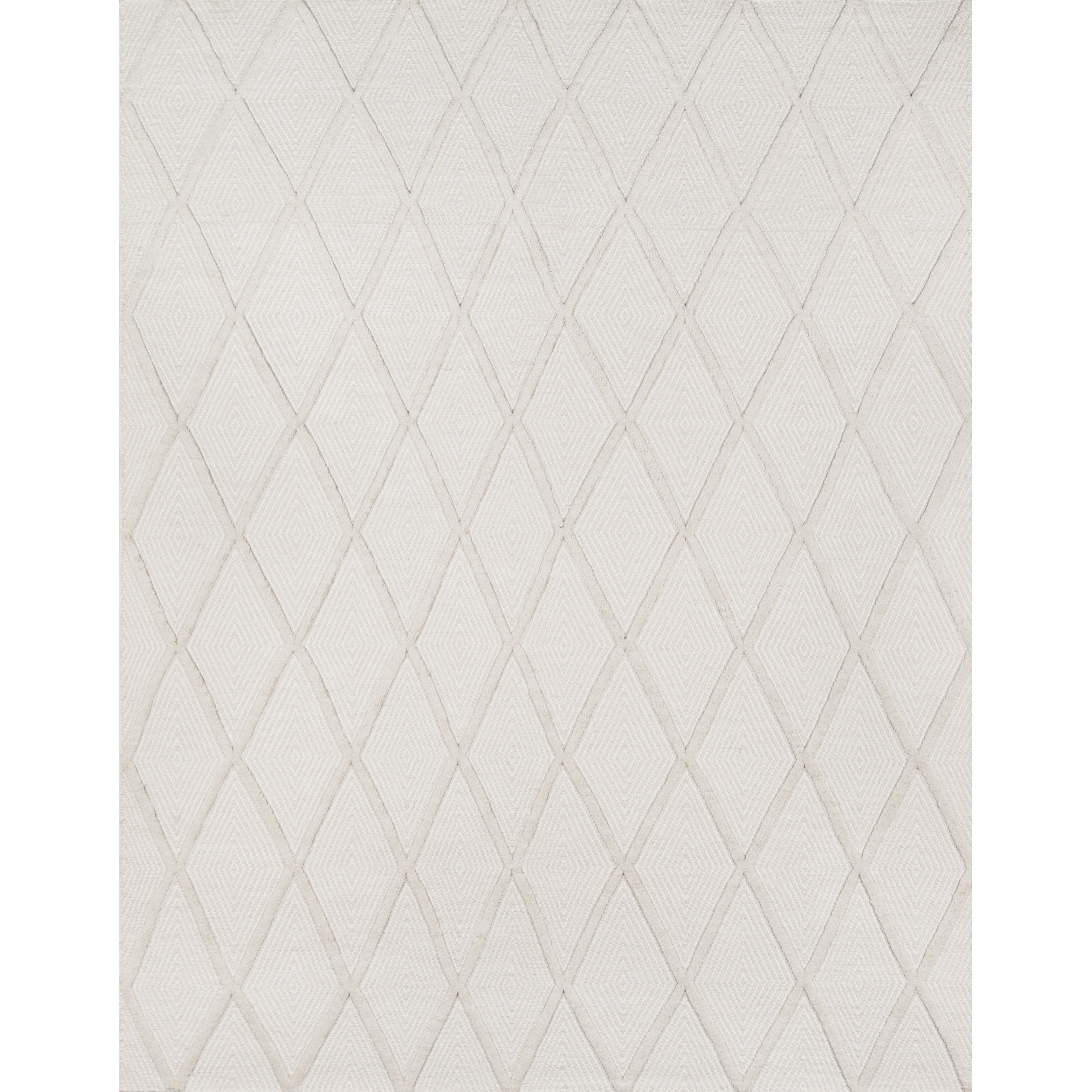 Handmade Sky Blue Diamond Wool Accent Rug 3'9" x 5'9"