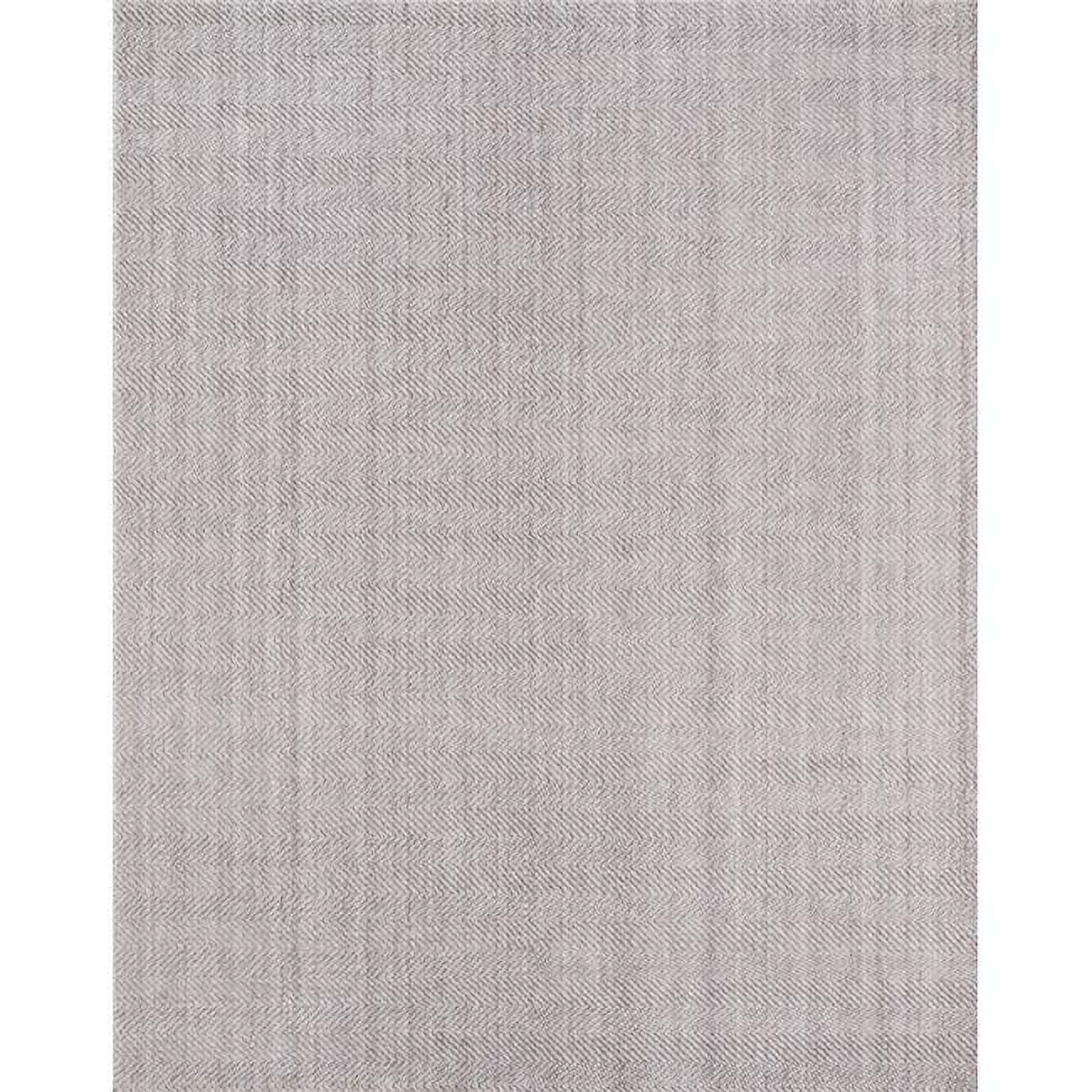 Gray and Brown Herringbone Handwoven Wool Area Rug