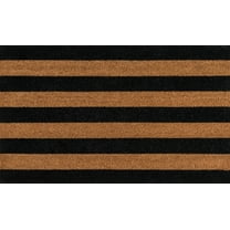 Erin Gates by Momeni Park Stripe Black Hand Woven Natural Coir Doormat 1'6" X 2'6"